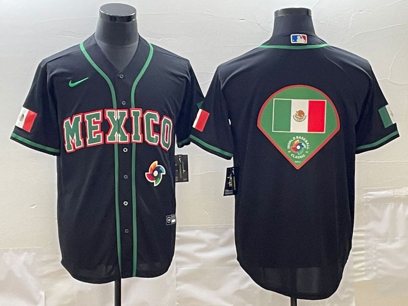 Men 2023 World Cub Mexico Blank Black green Nike MLB Jersey
